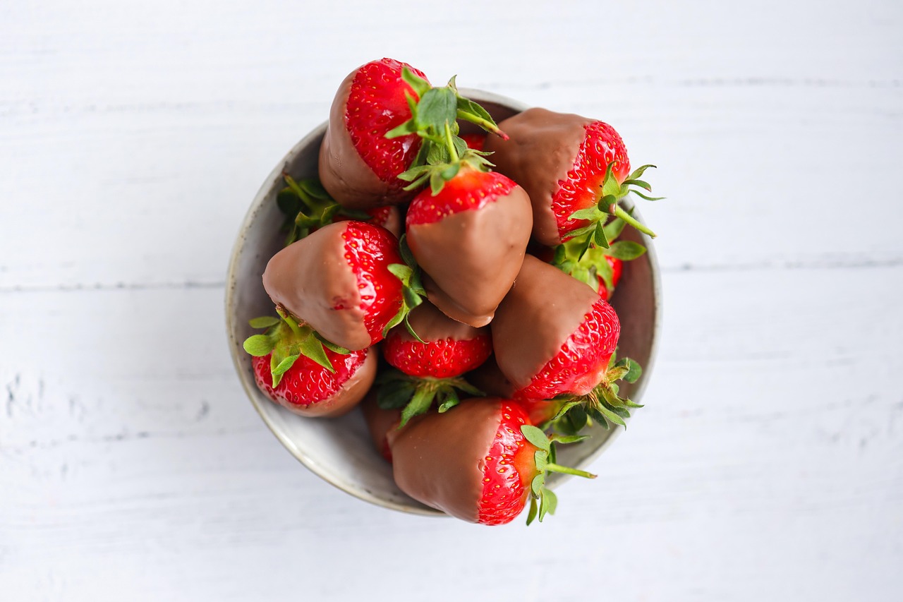 Strawberry, Chocolate-covered strawberries, Chocolate image.
