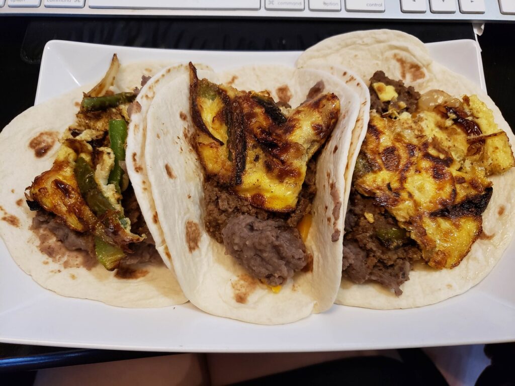 Chorizo and Potato Breakfast Tacos