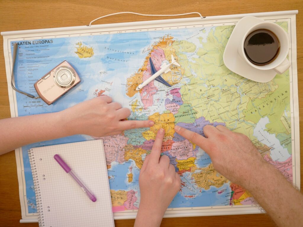 Travel map, Map, Plan image.
