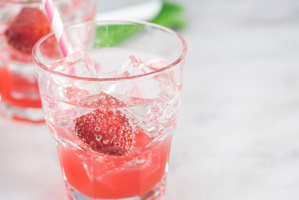 Shirley Strawberry Ginger mocktail a refreshing summer drink