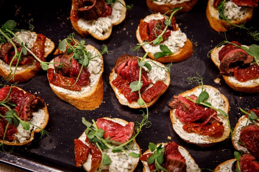 Beet Pesto Crostini