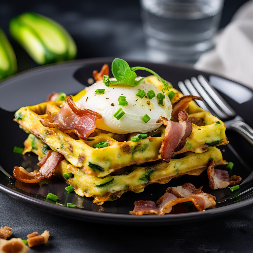 Hash Brown Waffles with Bacon and Cheese