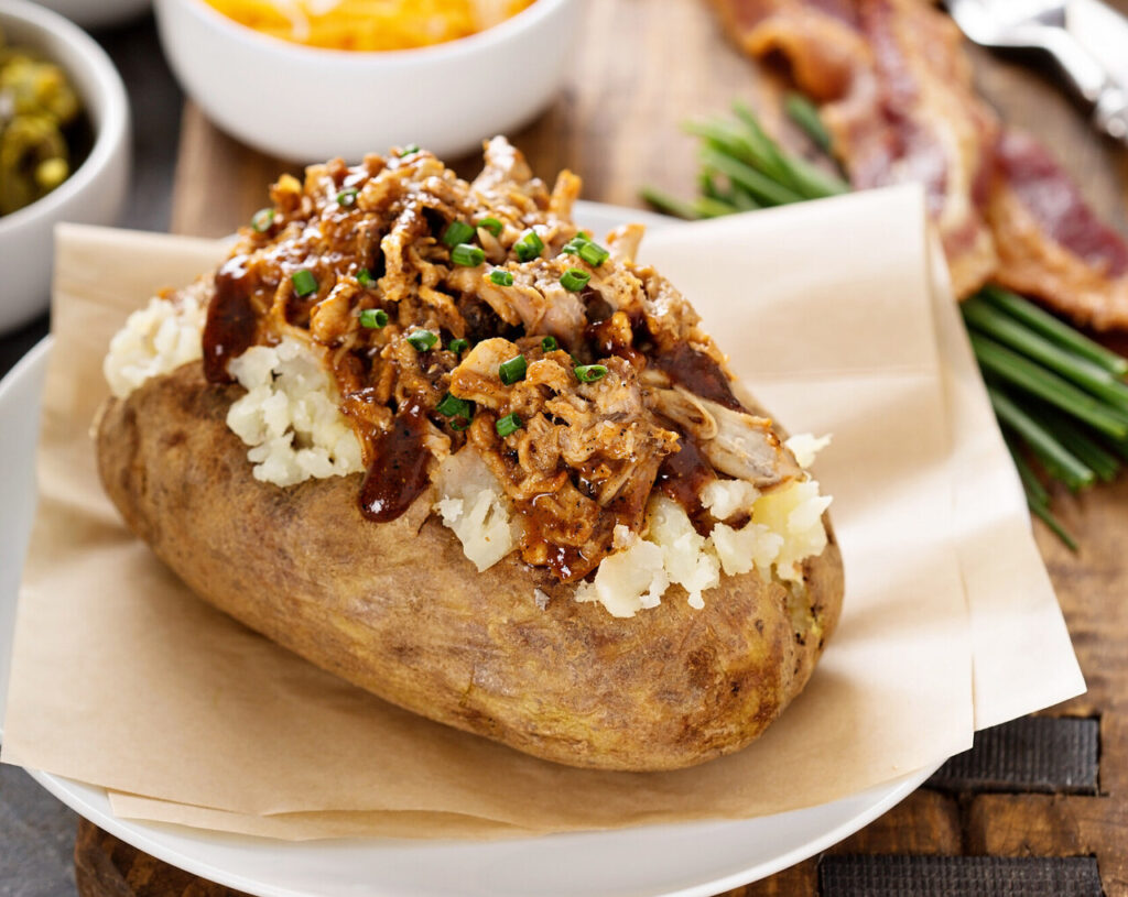 Pork-Stuffed Baked Potatoes