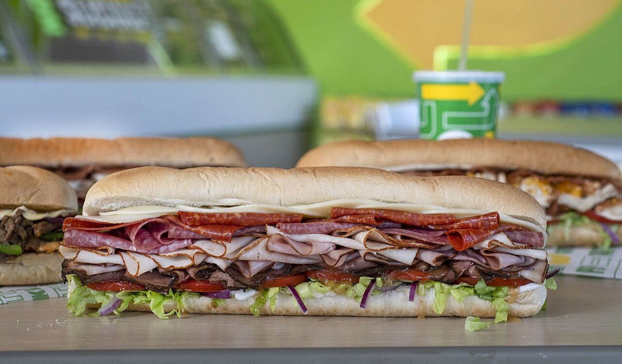 Assorted Subway sandwiches
