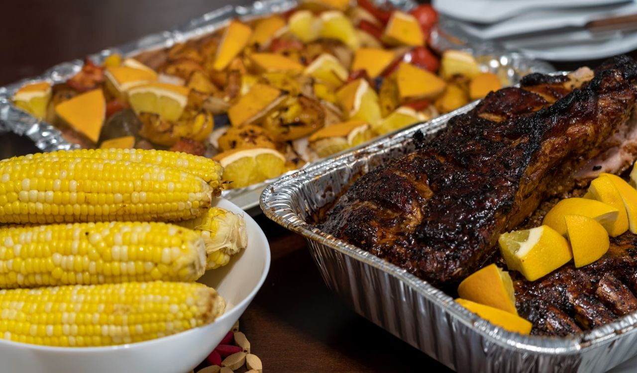 BBQ ribs in container