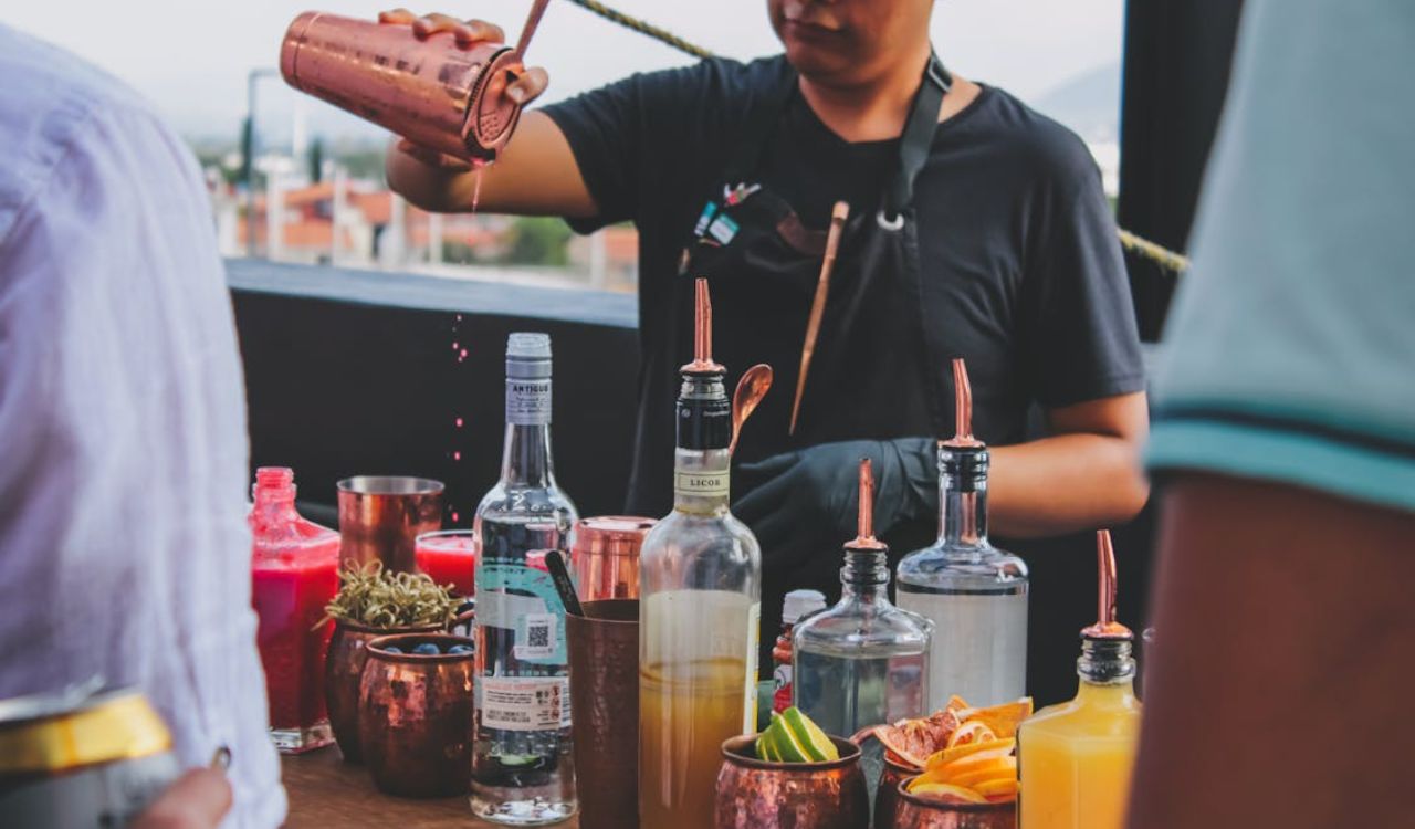 Bartender making a drink