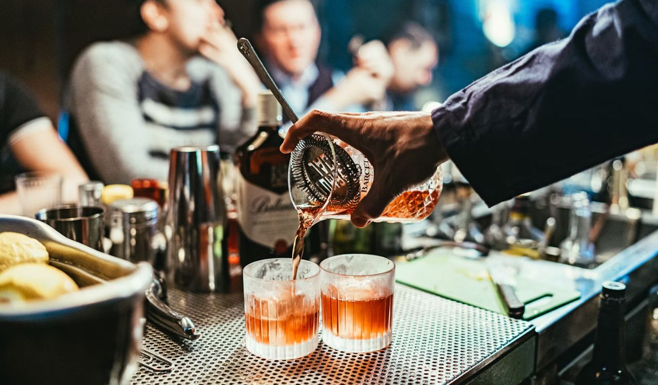 Bartender pouring drink