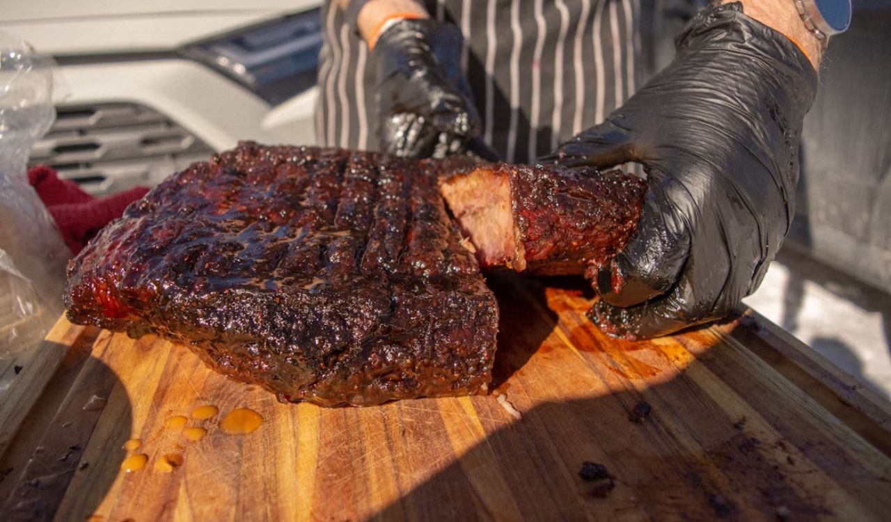 Beef brisket sliced