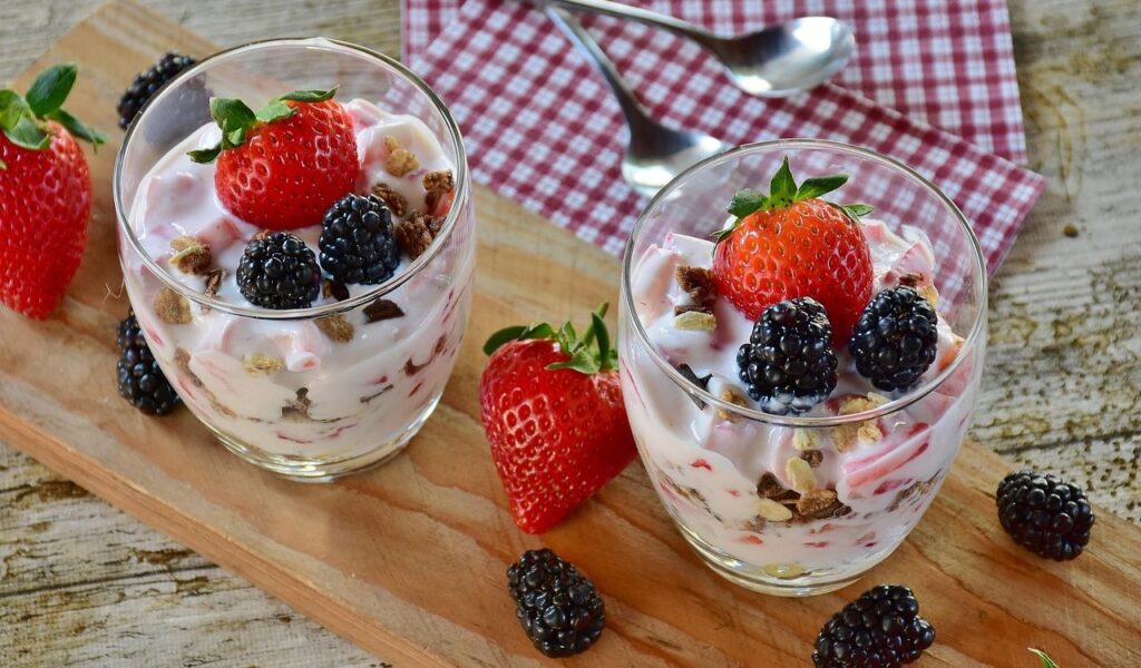 Berries and yogurt