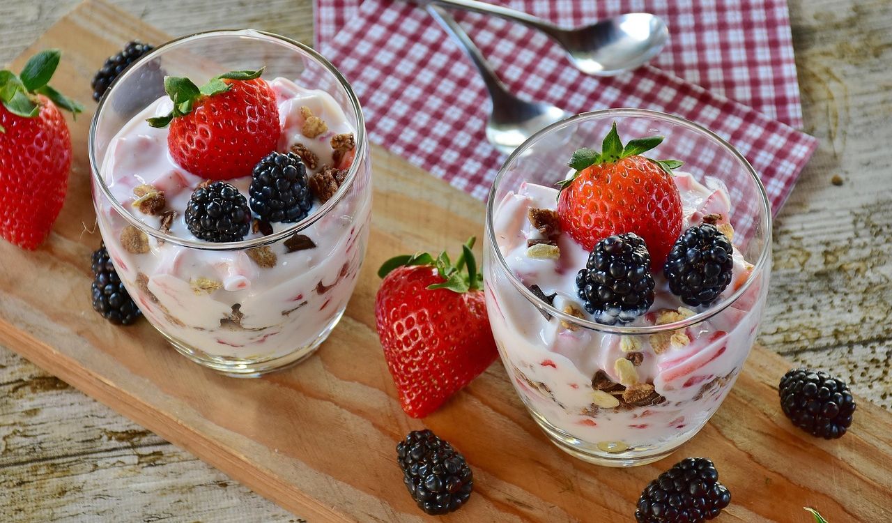 Berries and yogurt