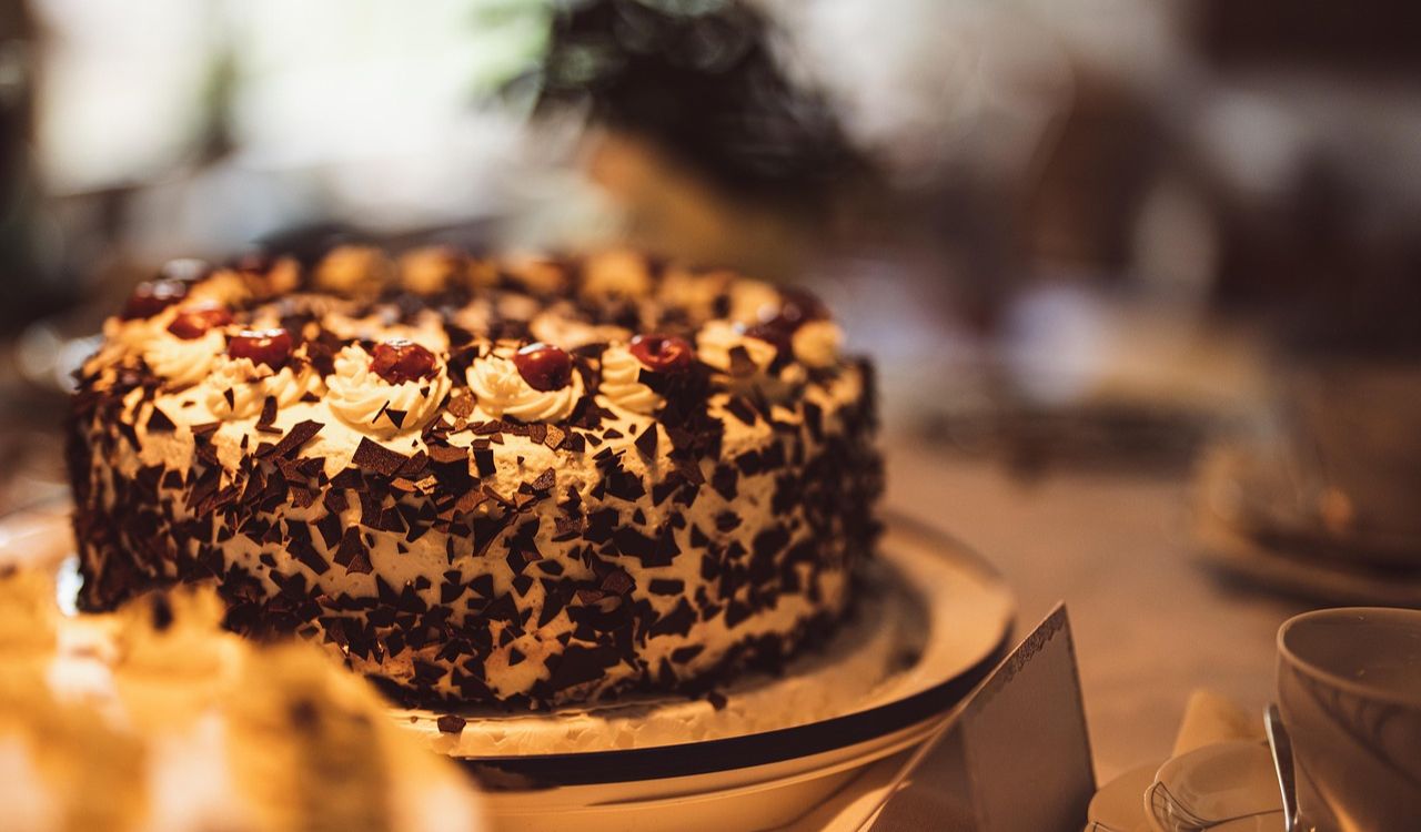 Black forest cake on the table