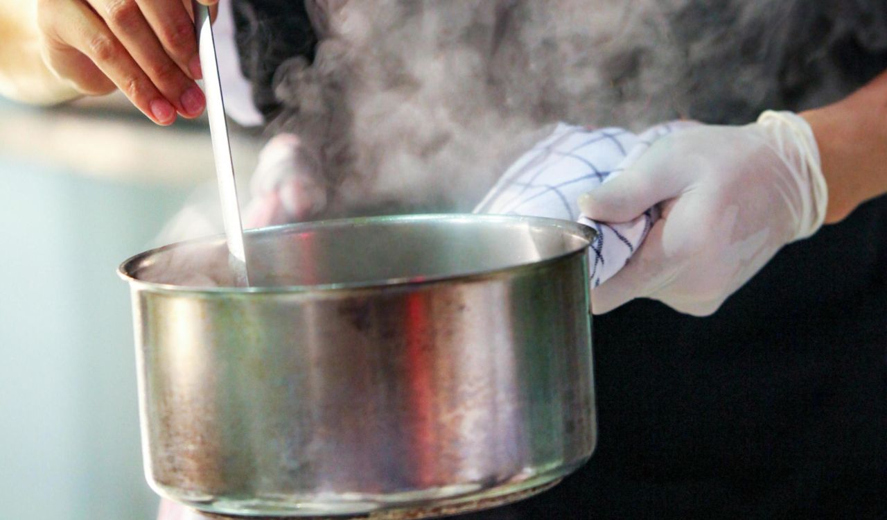 Boiling potato water