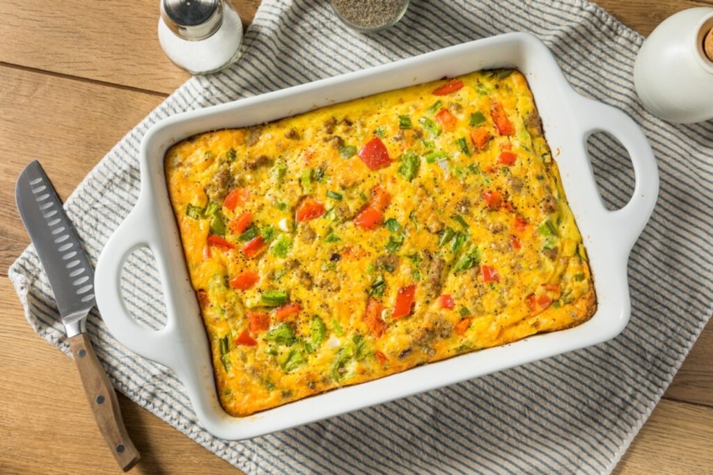Cheddar and Spinach Egg Casserole