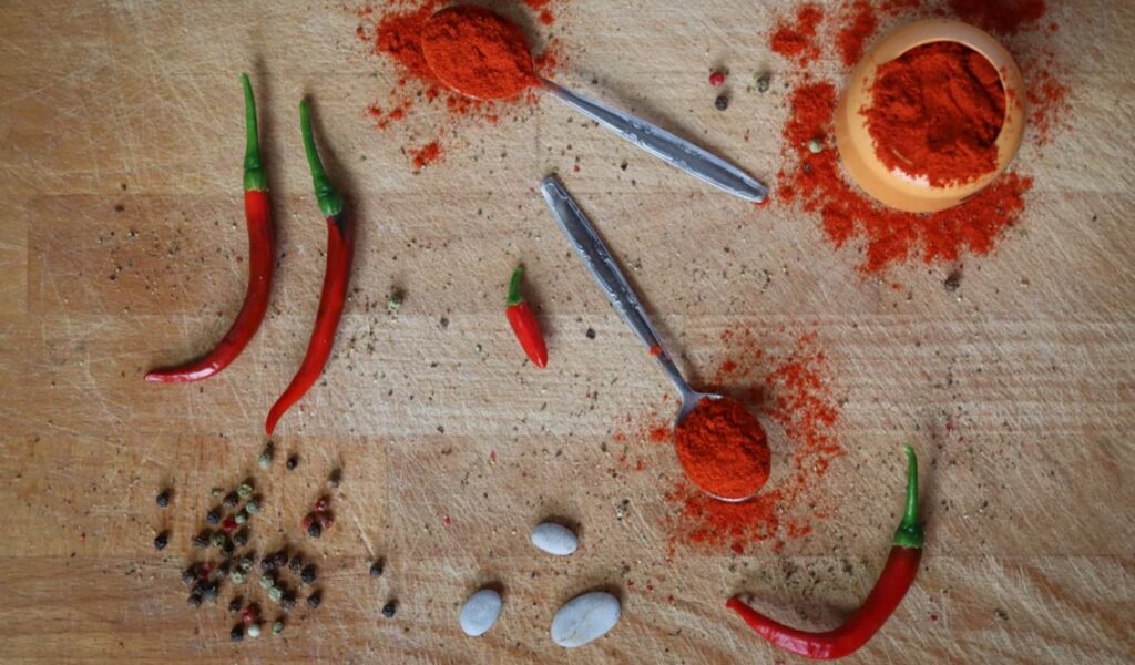 Chili powder and peppers