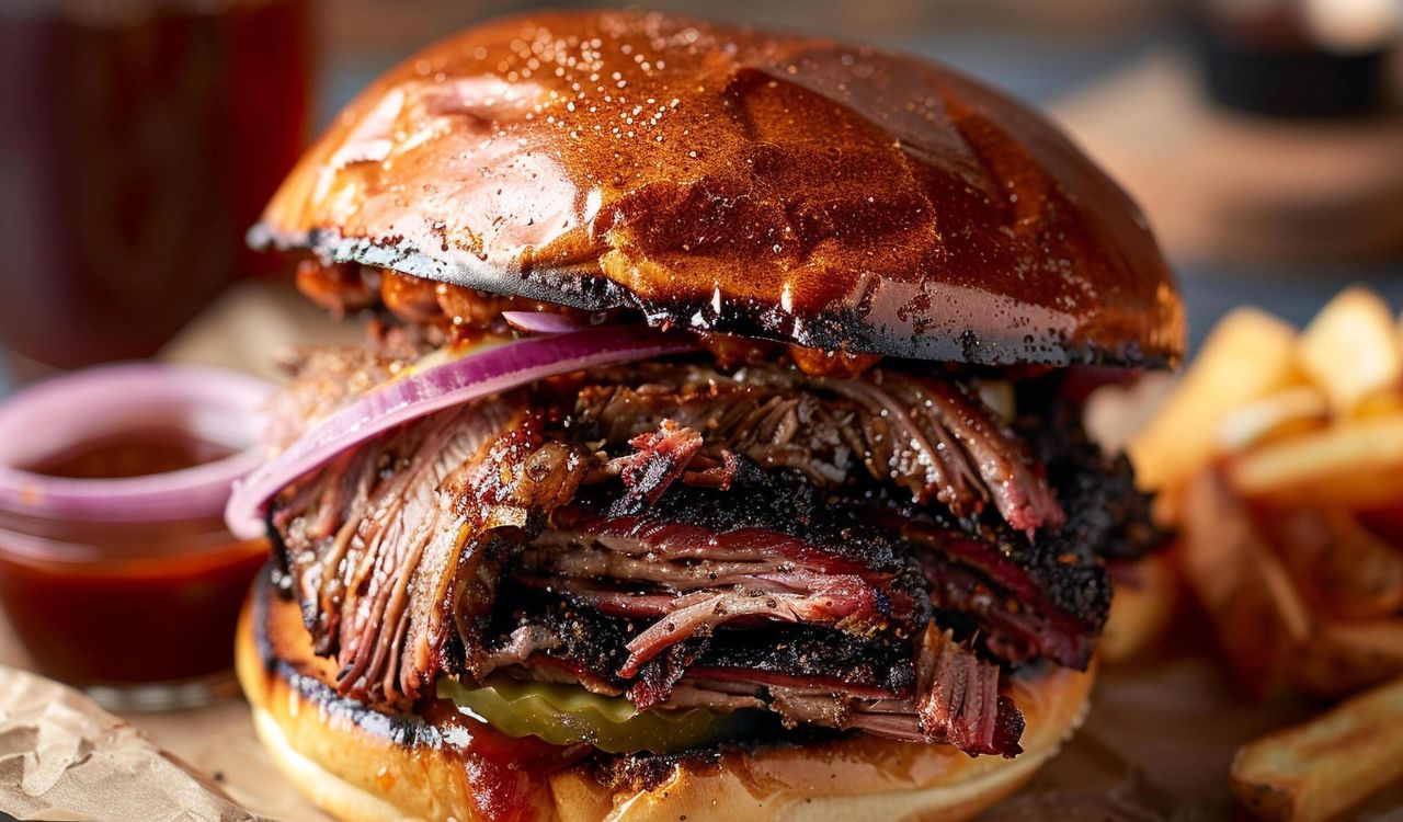 Chopped brisket sandwich