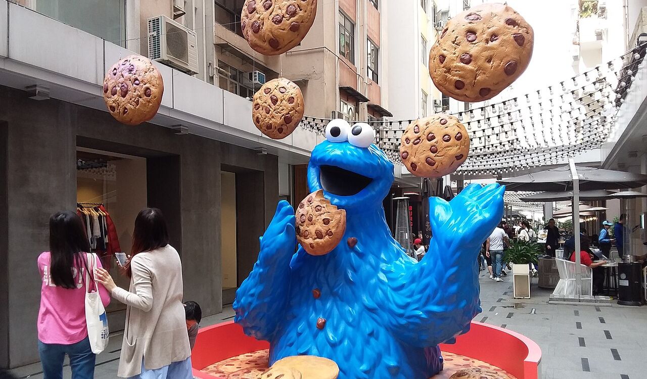 Cookie Monster with cookies