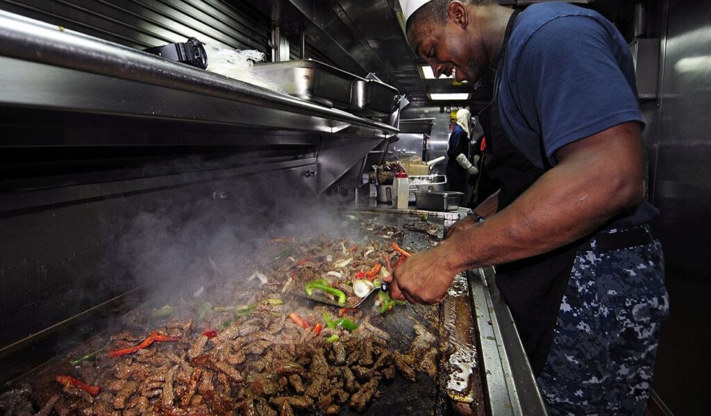 Cooking beef fajitas