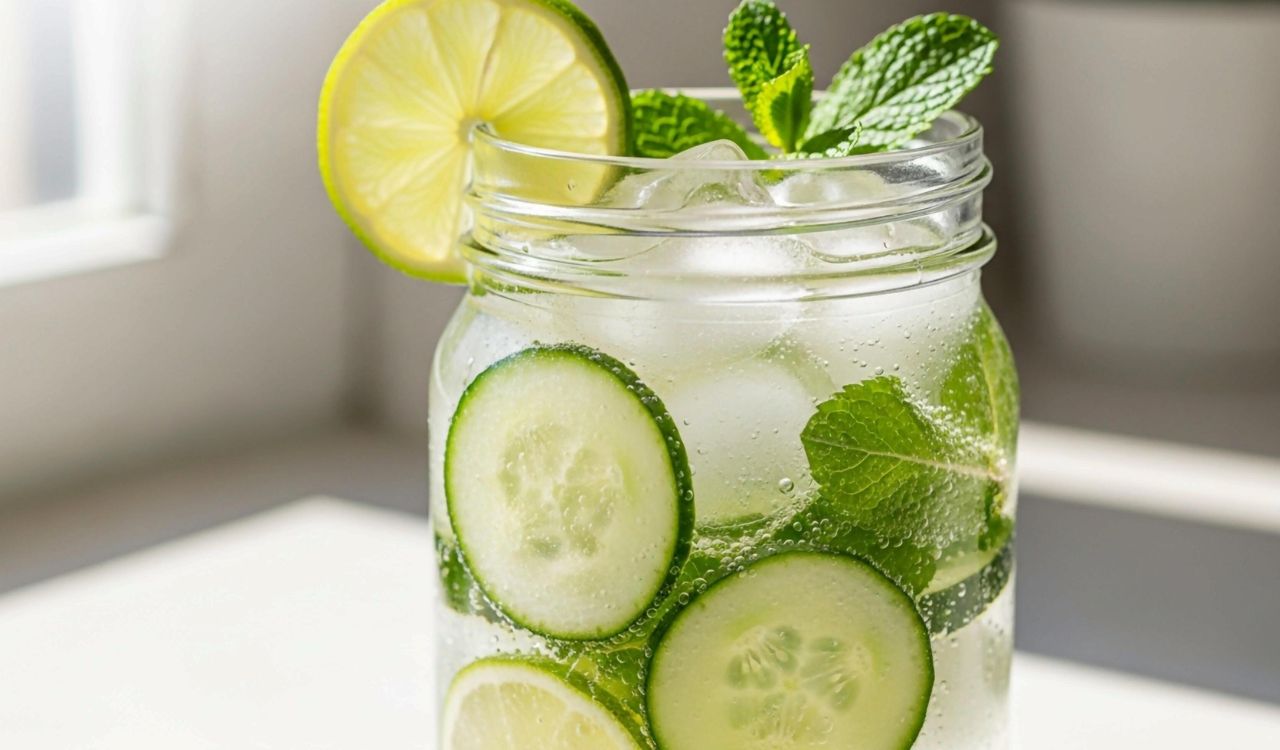 Cucumber lime sparkler