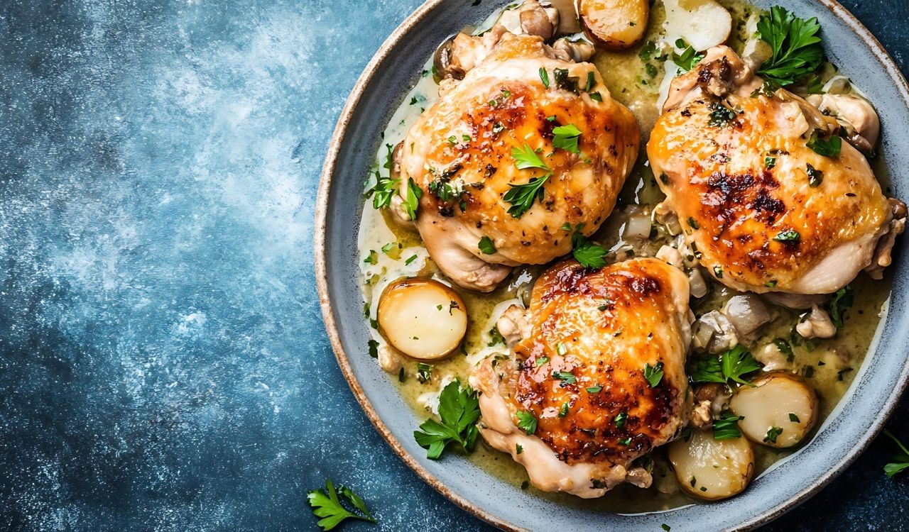 Garlic butter chicken thighs