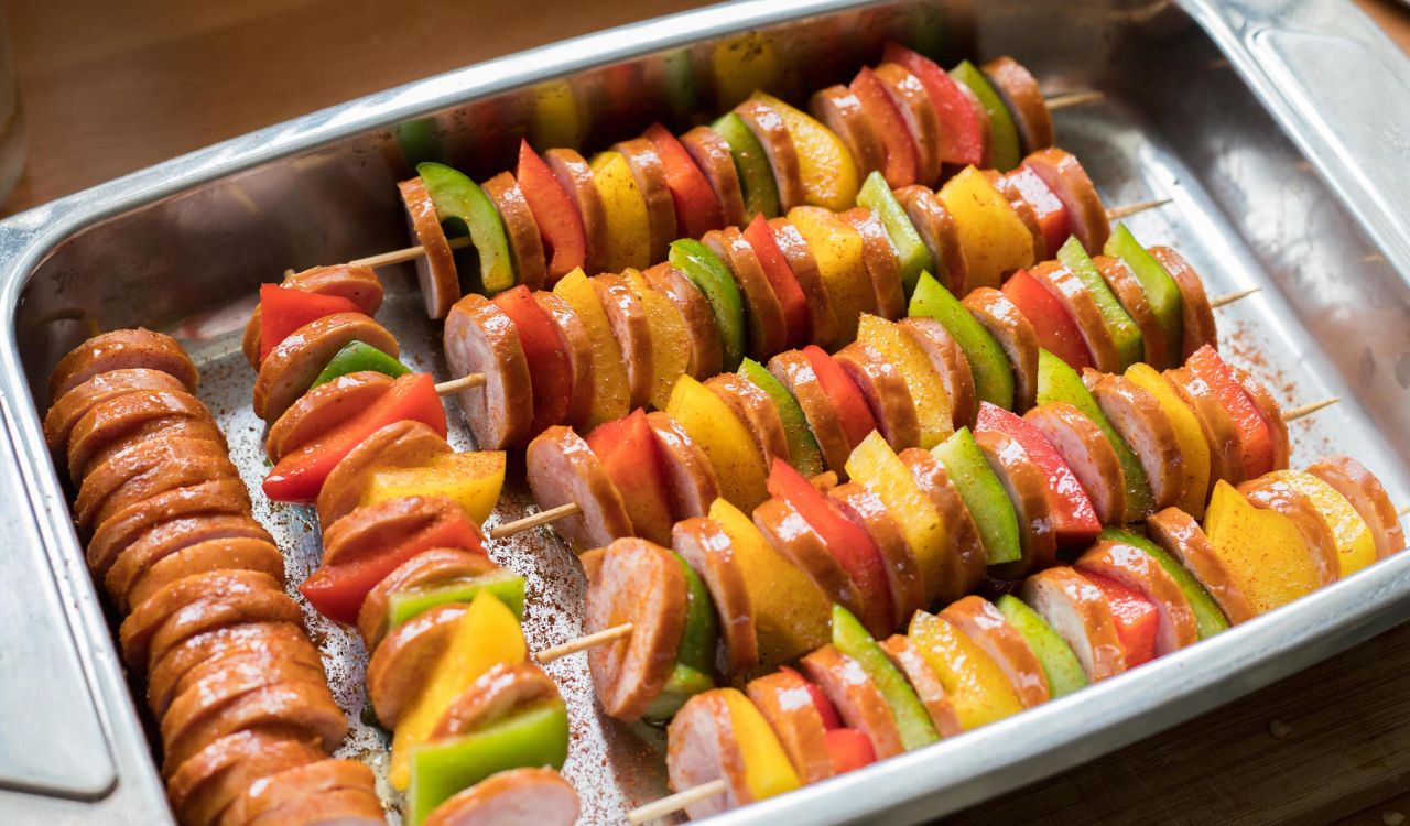 Grilled Sausage Skewers with Vegetables