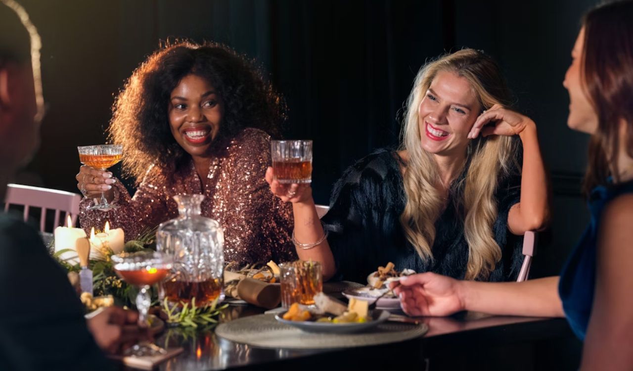 Group of friends drinking