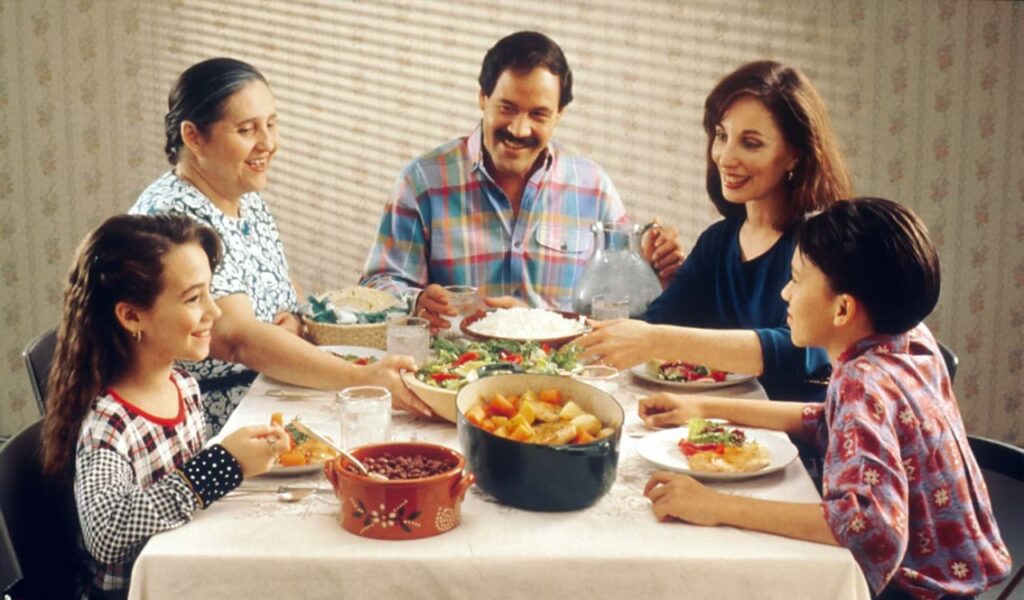 Group of people eating