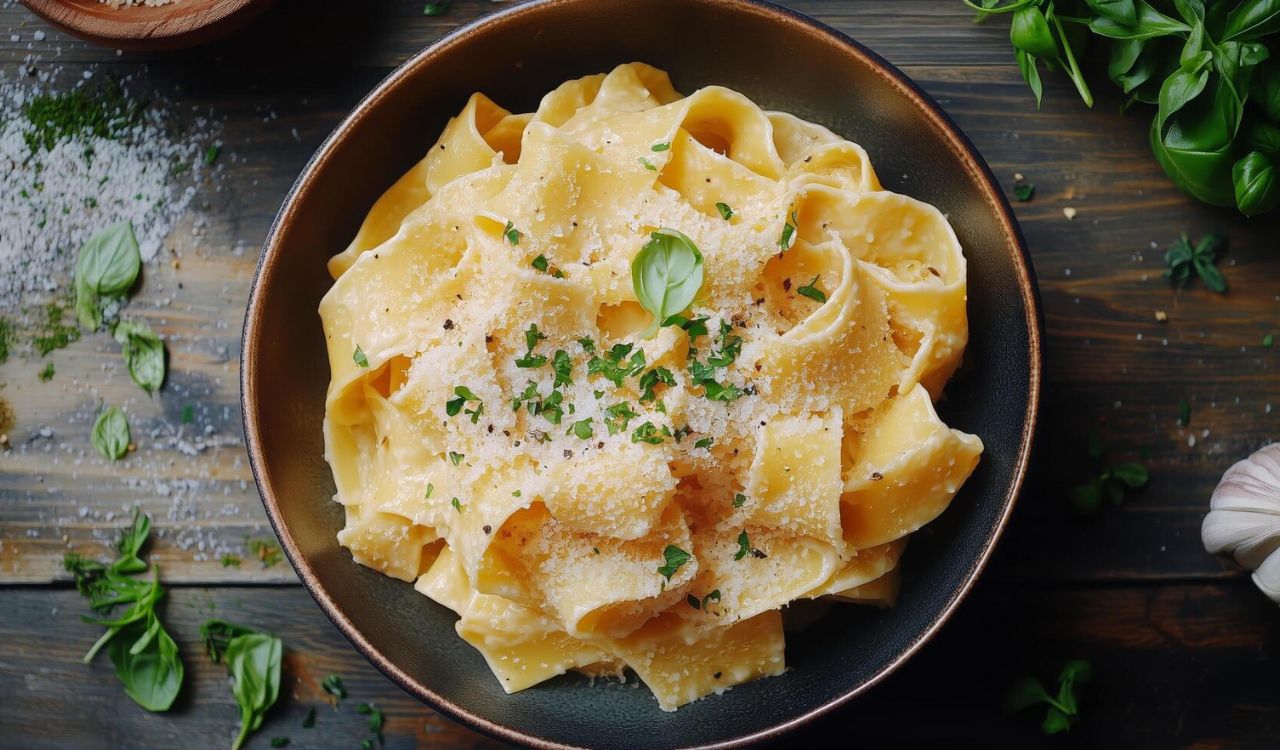 Herb butter egg noodles