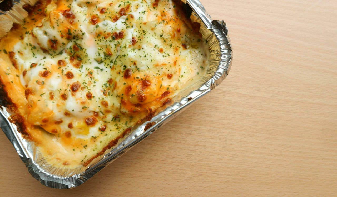 Mac and cheese in foil
