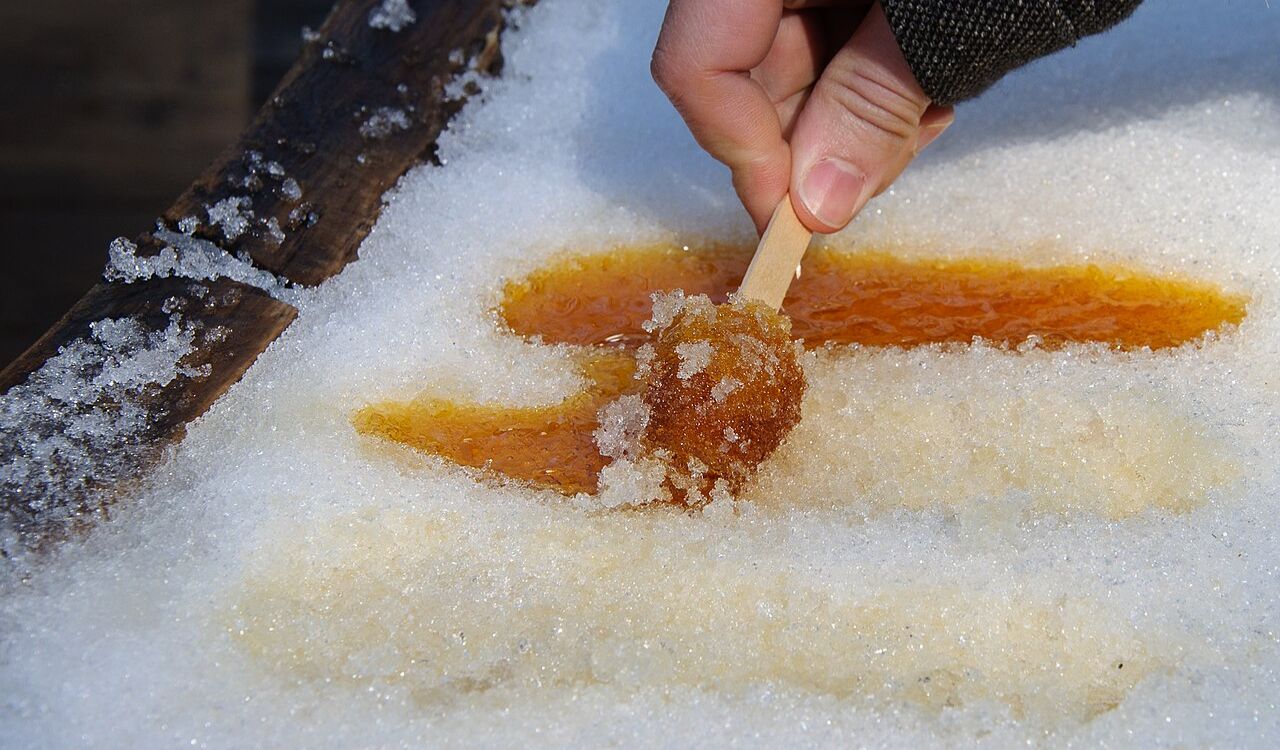 Maple taffy on snow