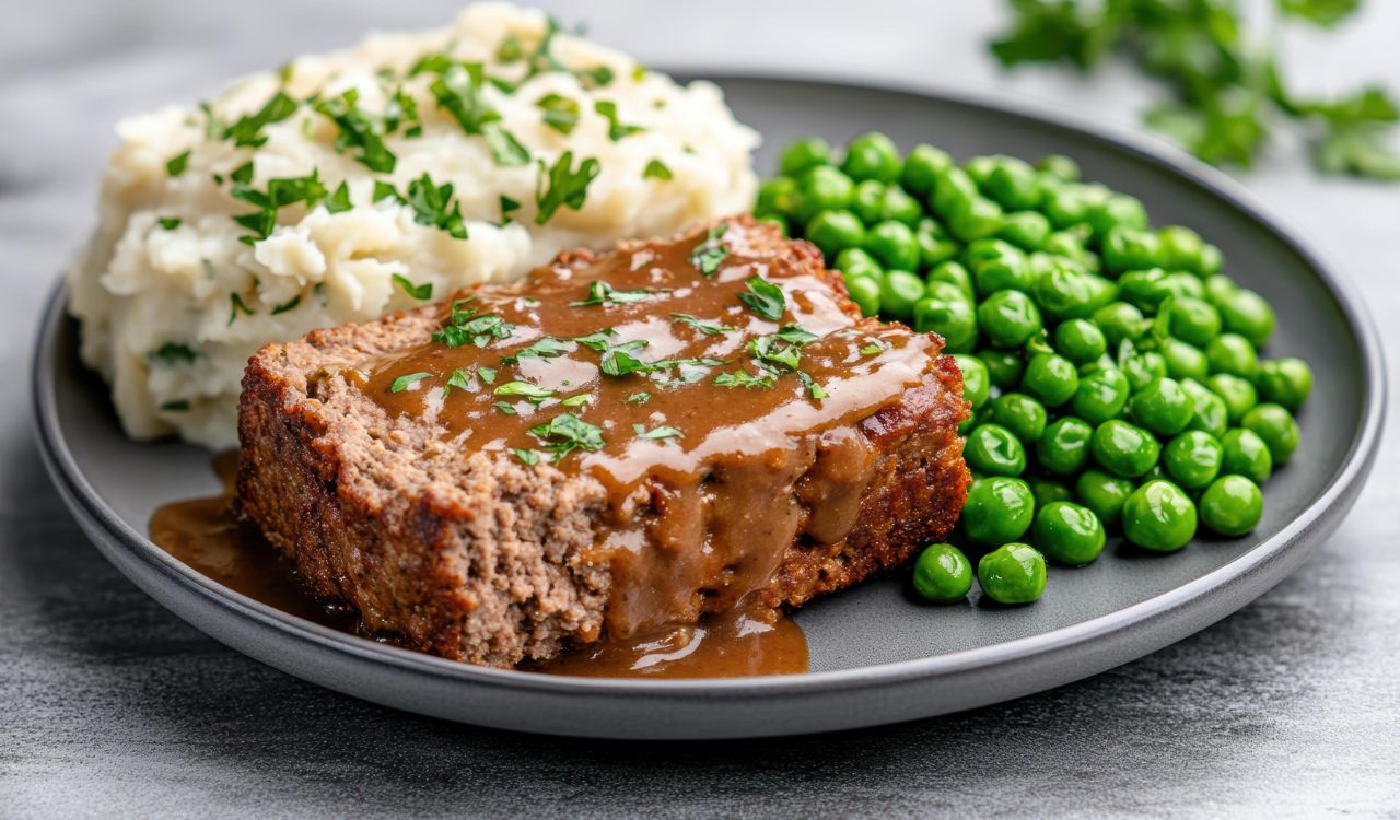 Meatloaf with mushroom gravy