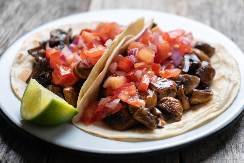 Mushroom Tacos with Cilantro Lime Slaw