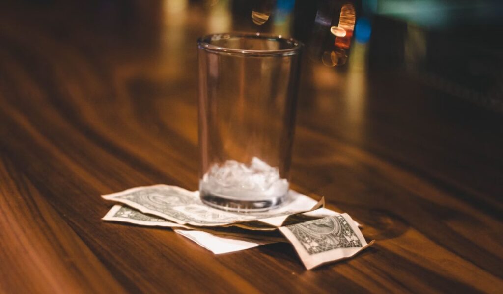 Paying bill in a bar