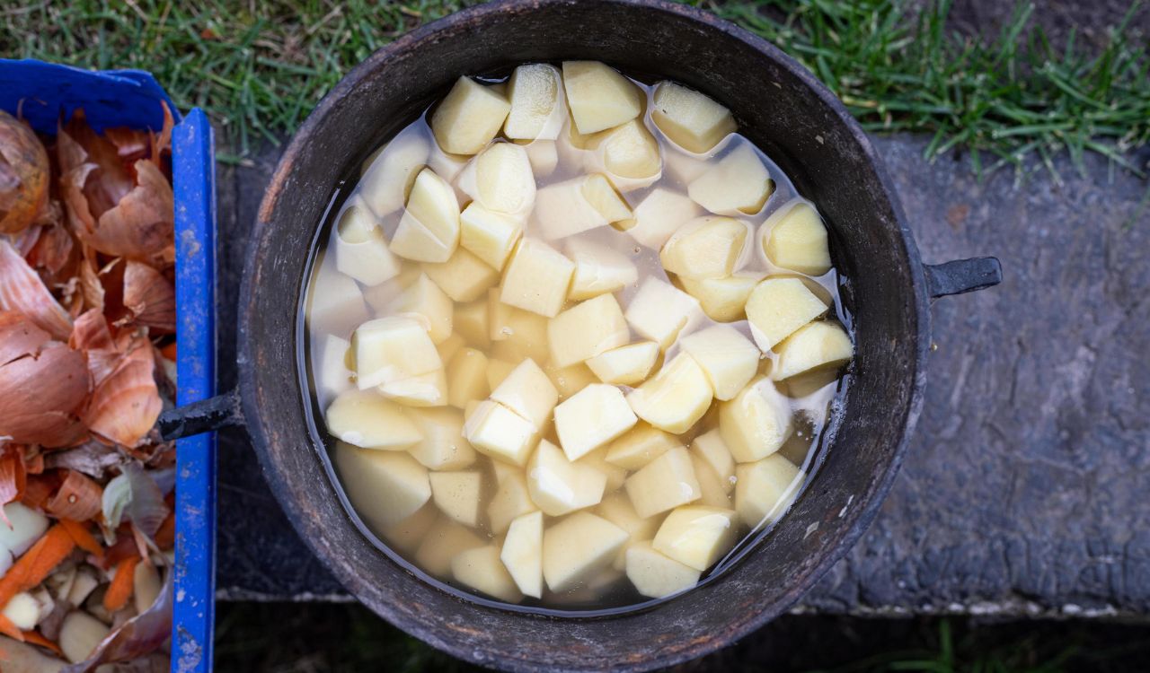 Peeled potatoes