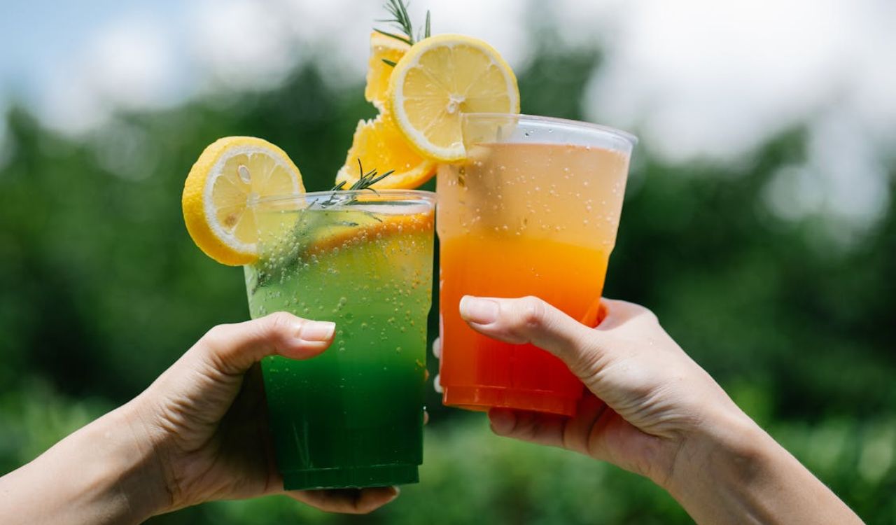 People holding drinks