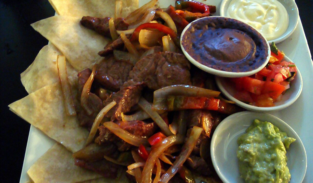 Plate of Beef fajitas