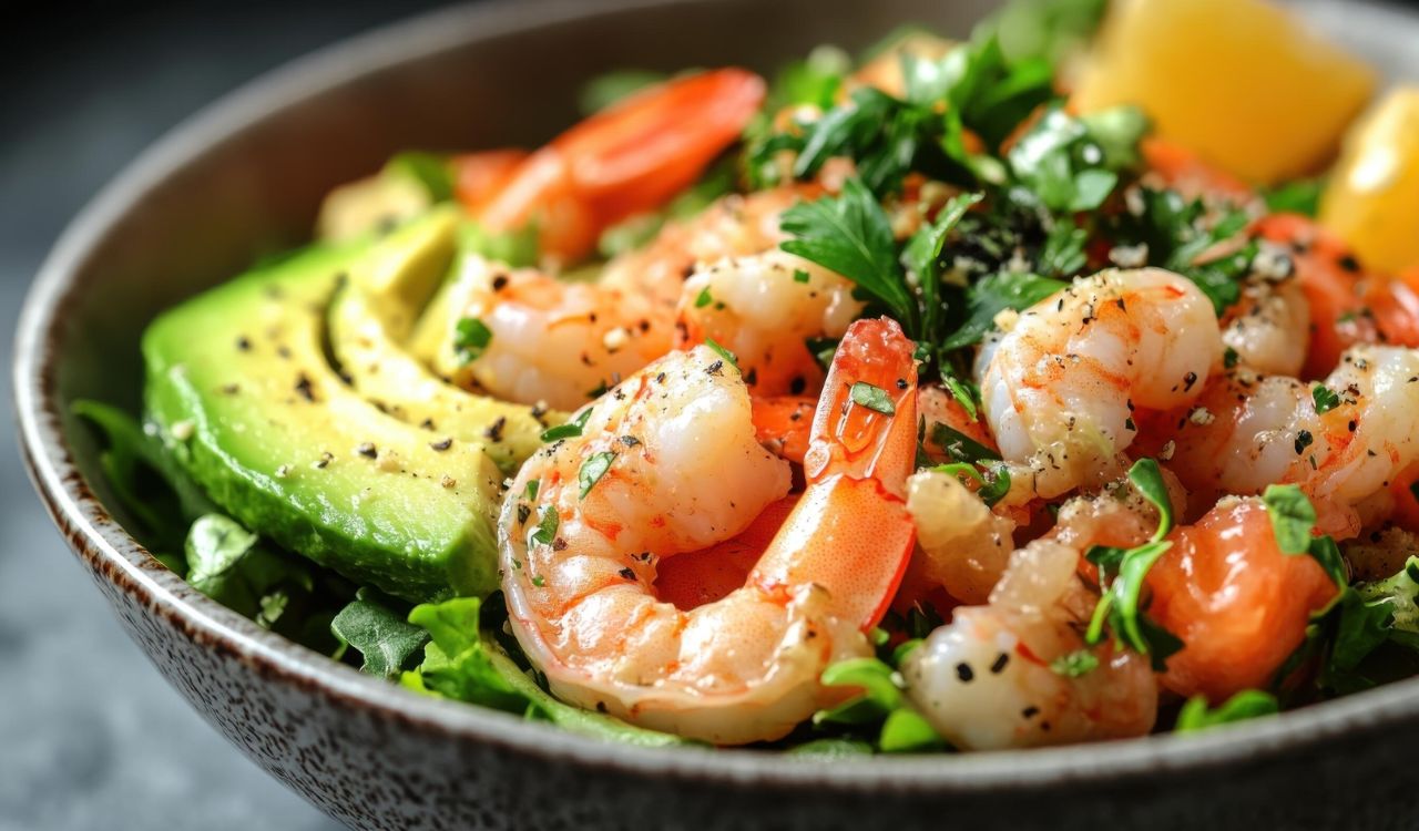 Romaine and Shrimp Salad with Citrus Dressing