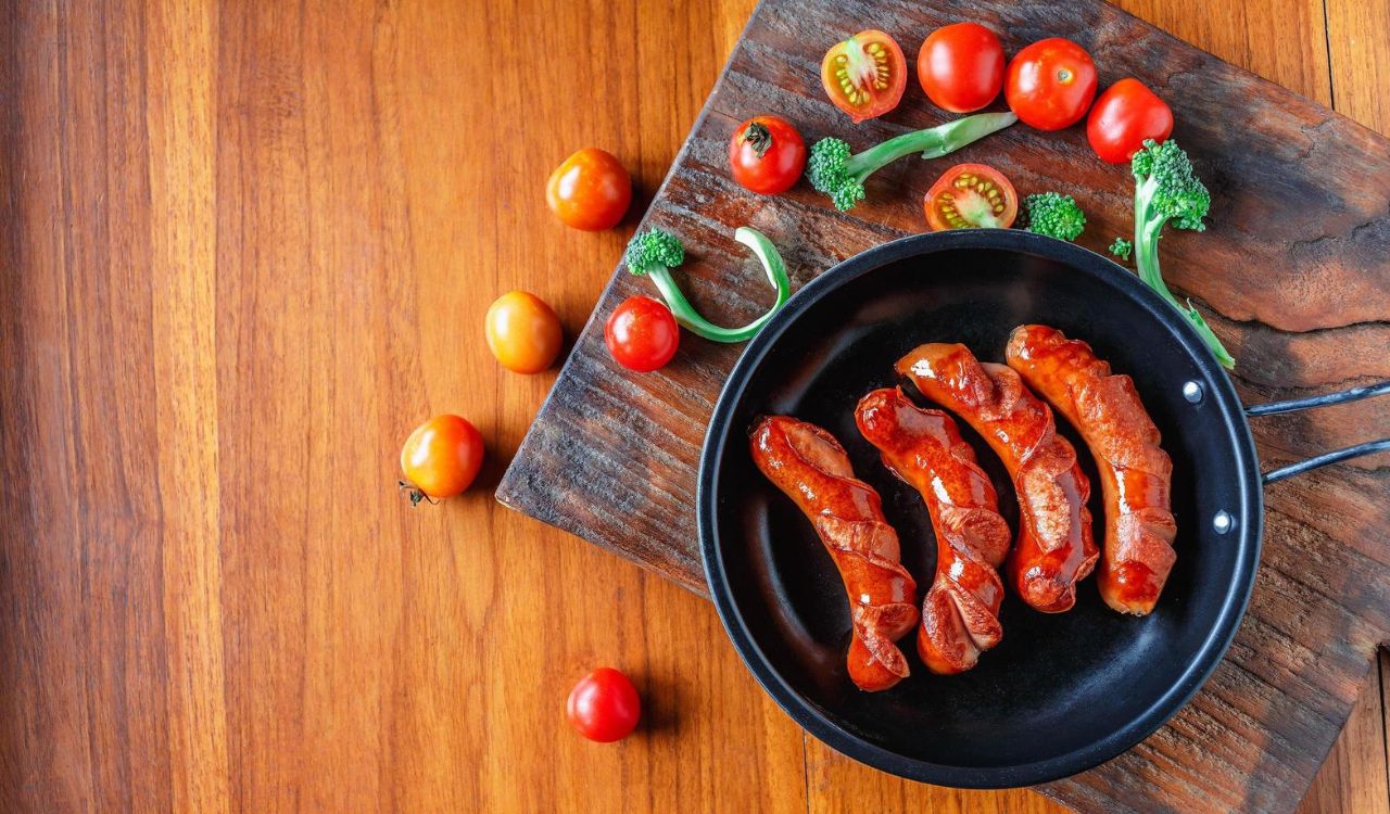 Sausages in a pan