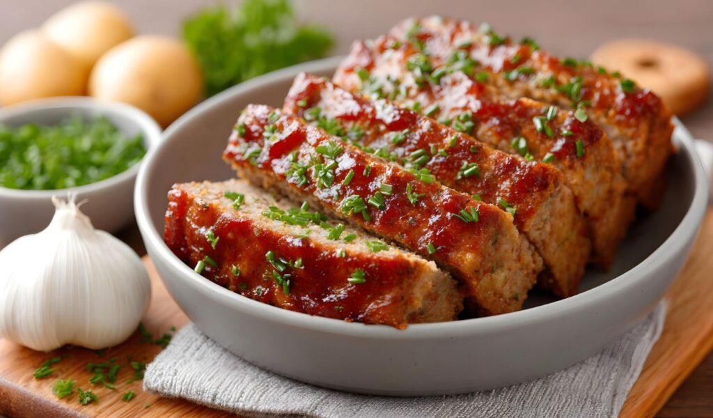 Sliced Meatloaf on a plate