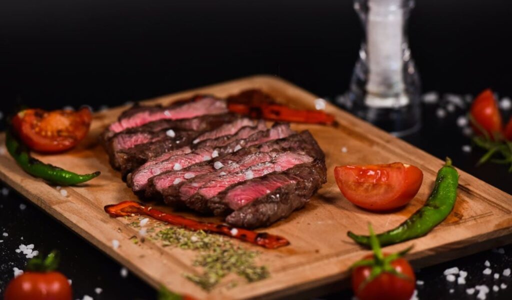Sliced steak