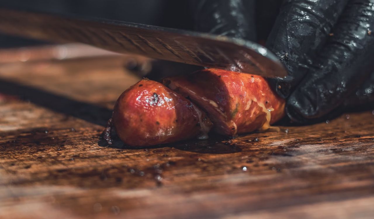 Slicing hotdogs