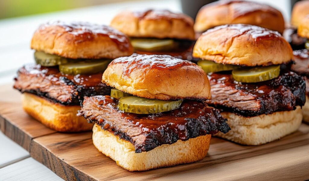 Smoked brisket sandwiches