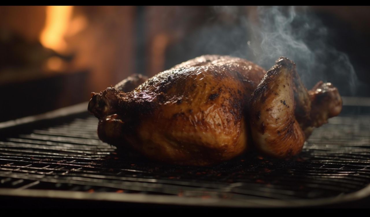 Smoked whole chicken