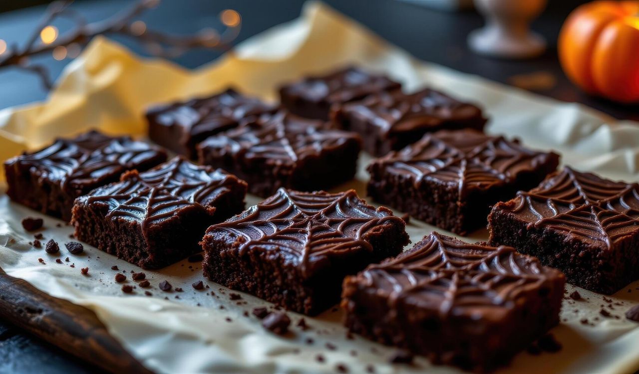 Spiderweb brownies
