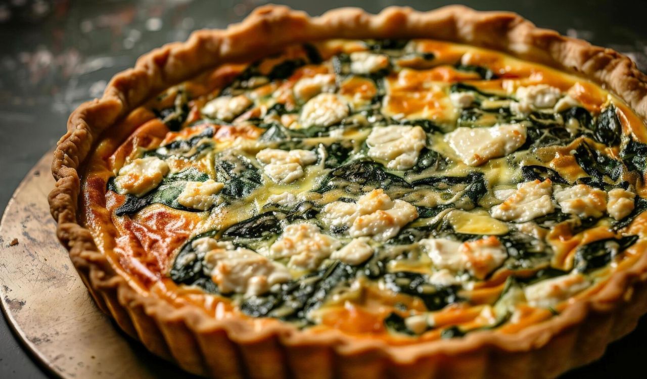 Spinach and cheese quiche