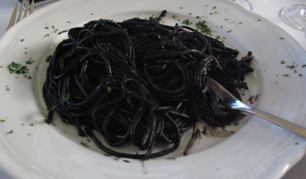 Squid ink spaghetti