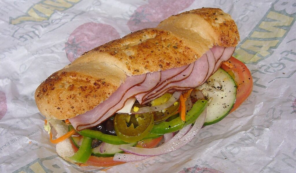 Ham submarine sandwich from Subway