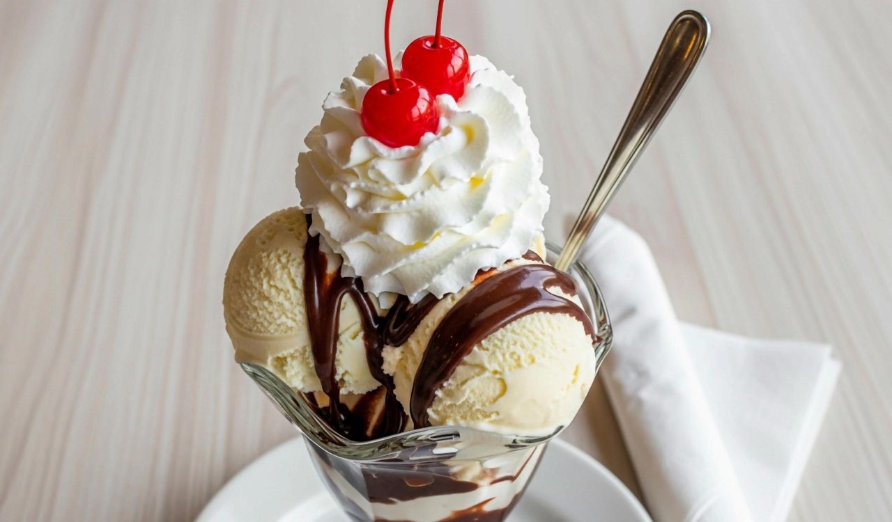 Sundae with hot fudge