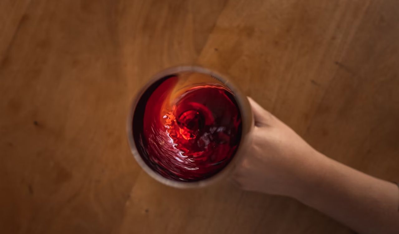 Swirling wine