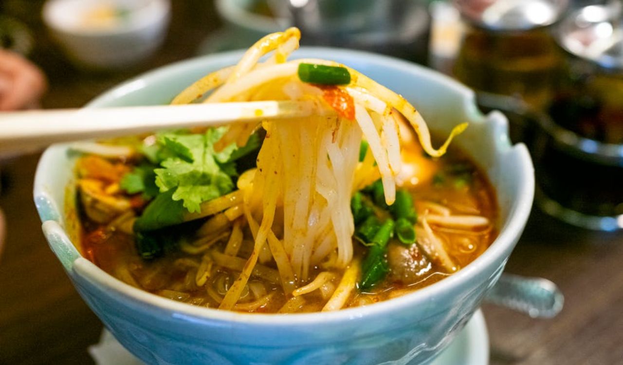 Thai coconut curry noodle soup