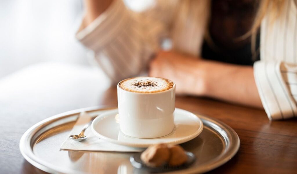Woman drinking coffee